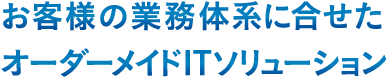 お客様の業務体系に合せたオーダーメイドITソリューション